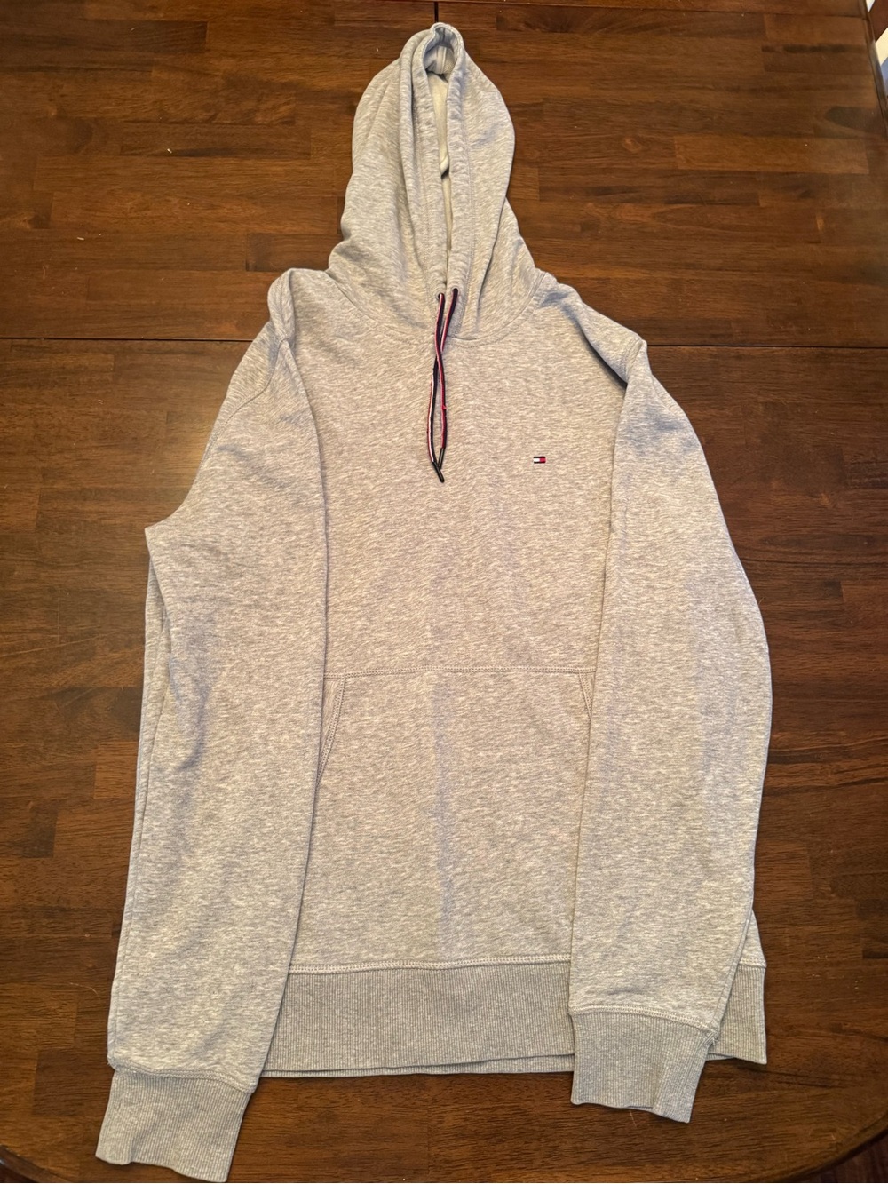 Tommy Hilfiger Light Gray Hooded Pullover Sweatshirt